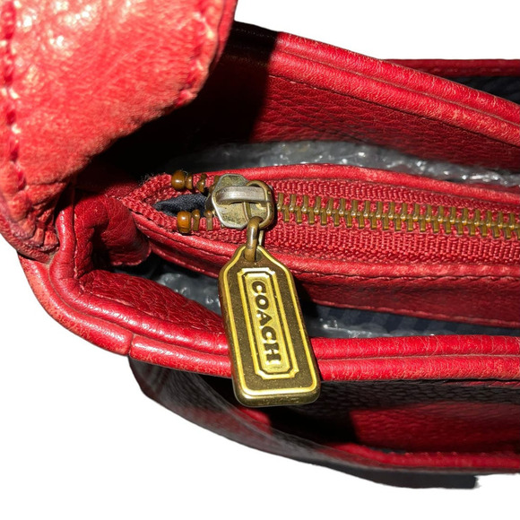 Coach Vintage Sonoma Convertible Crossbody Bag 4924 Red Pebbled Leather C/Rica - Picture 9 of 15